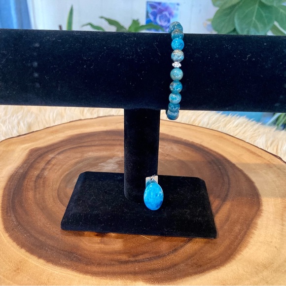Blue Apatite Bracelet & Pendent Set - Picture 4 of 7